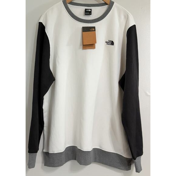 NEW The North Face Crew Neck Sweatshirt Men XXL Black White Color Block Pullover - Picture 1 of 2